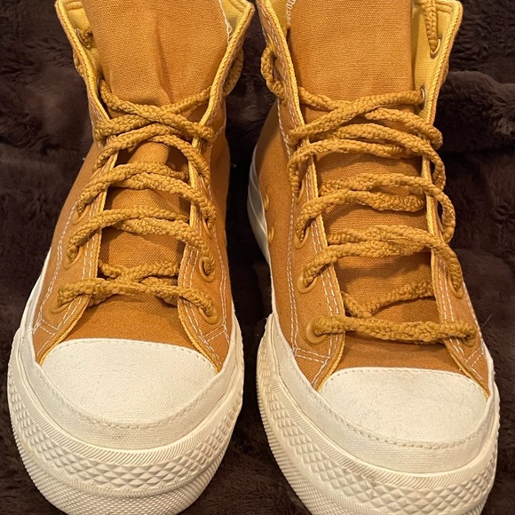 Converse All Star Chuck Taylor High Tops Mustard Sz 7 - Picture 11 of 12